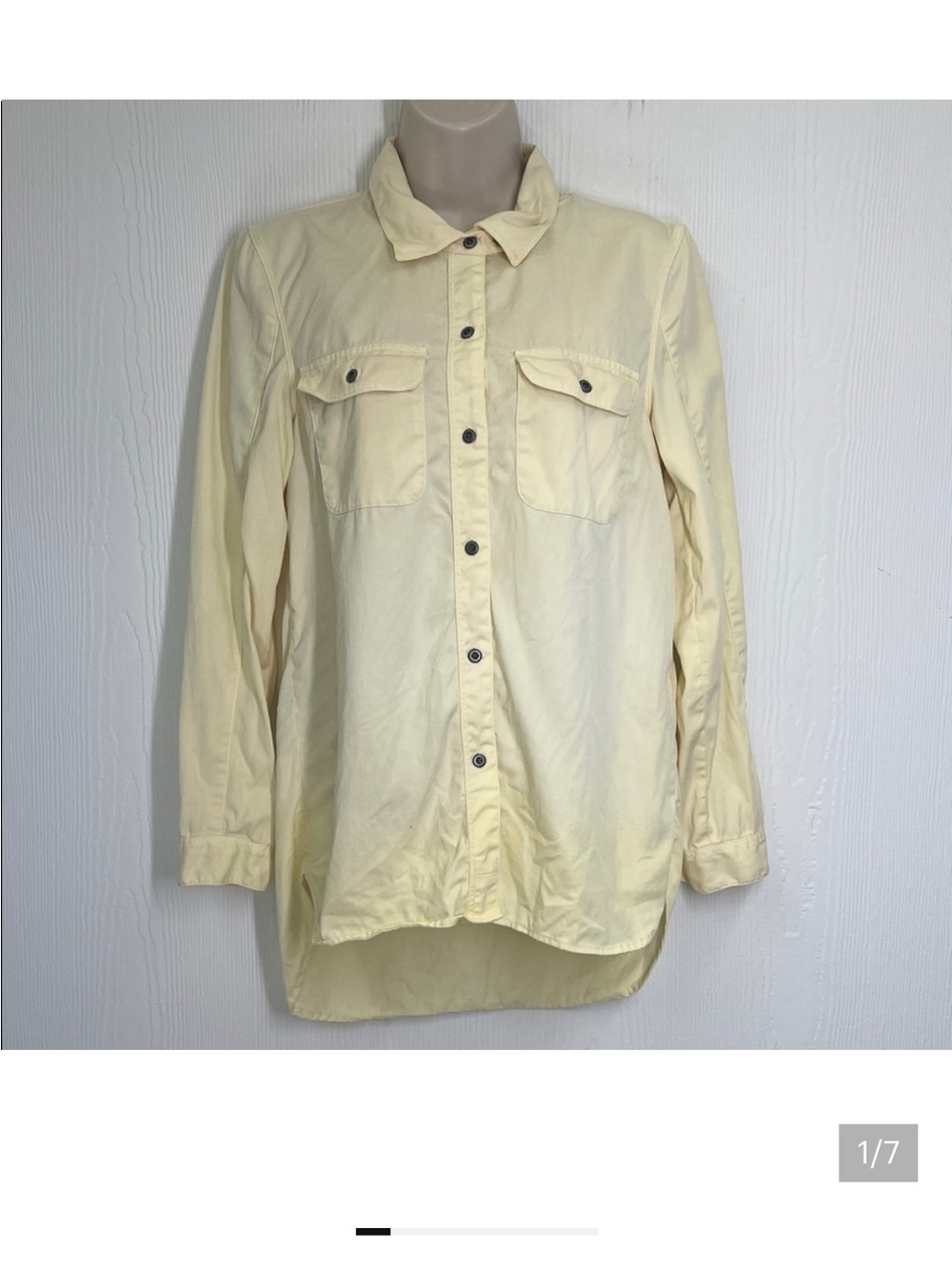 Madewell - Light Yellow Button Down Lightweight Long Sleeve Blouse Size XS